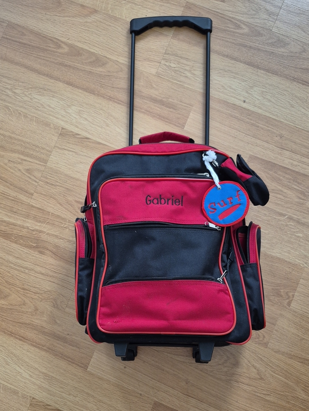 Red and Black Rolling Kid's Suitcase - Gabriel
